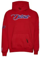 Pro Standard Mens Pistons CS Drop Shoulder Pullover Hoodie - Red/Blue