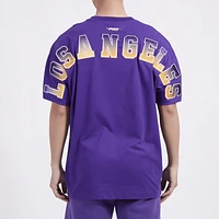 Pro Standard Mens Lakers Oversized Large Letters CJ DS T-Shirt - Purple/Purple