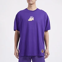 Pro Standard Mens Lakers Oversized Large Letters CJ DS T-Shirt - Purple/Purple