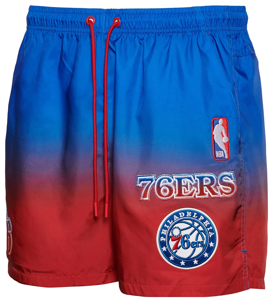 Pro Standard 76ers OS Letters Ombre Woven Shorts - Men's