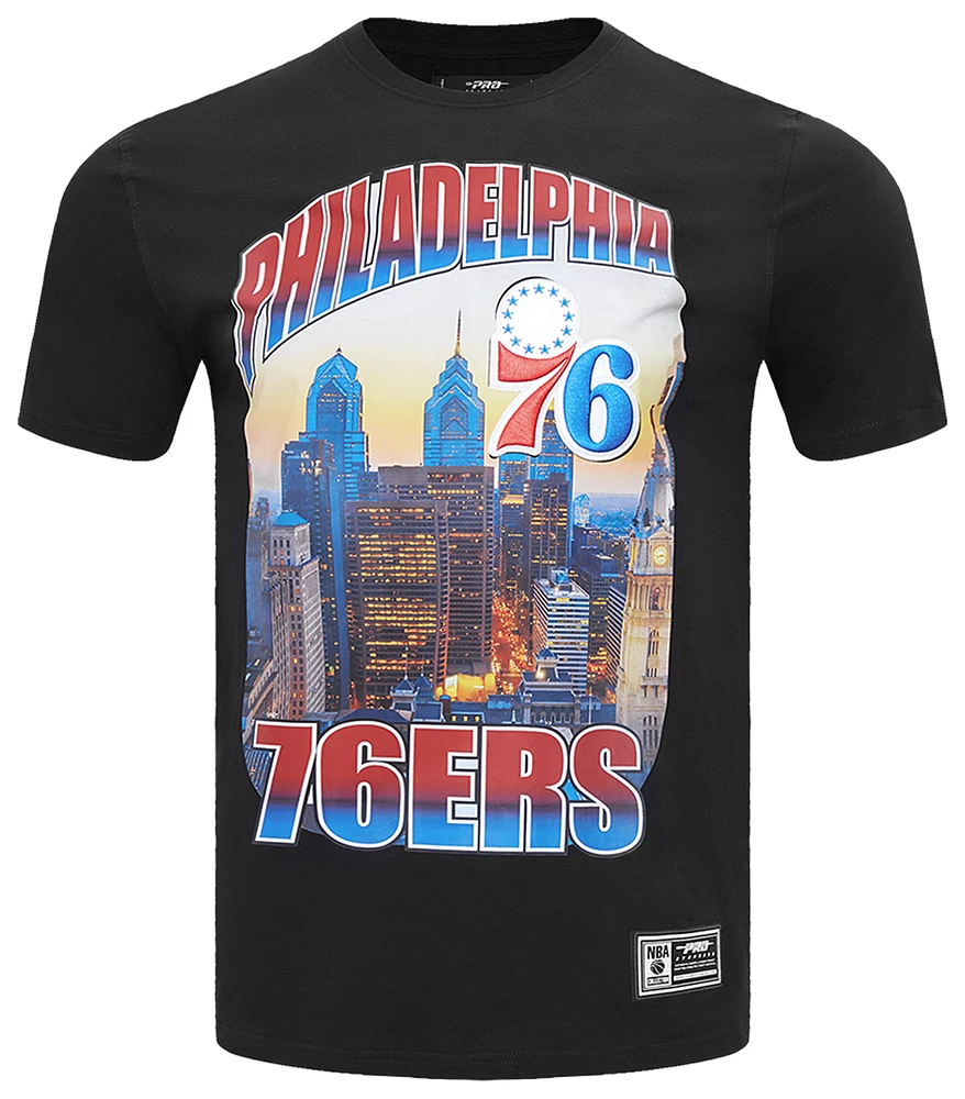 Pro Standard Mens 76ers Graphic Gradient SJ T-Shirt - Black/Black