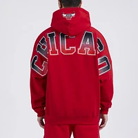 Pro Standard Mens Bulls OS Letters Fleece P/O Hoodie - Red/Red