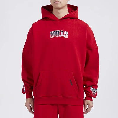 Pro Standard Mens Bulls OS Letters Fleece P/O Hoodie - Red/Red