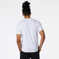 New Balance Mens Essentials Stacked Logo Tee - White/Black