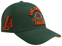 Pro Standard Mens Pro Standard Lakers Pinch Front Snapback - Mens Orange/Olive Size One Size