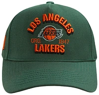 Pro Standard Mens Pro Standard Lakers Pinch Front Snapback - Mens Orange/Olive Size One Size