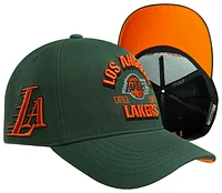 Pro Standard Mens Pro Standard Lakers Pinch Front Snapback - Mens Orange/Olive Size One Size