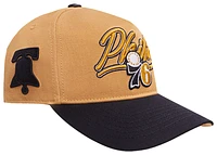 Pro Standard Mens Pro Standard 76ers Script Pinch Front Snapback - Mens Ochre/Black Size One Size