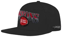 Pro Standard Mens Pro Standard Pistons Bred Pro Six Snapback Cap - Mens Black/Red Size One Size