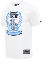 Pro Standard Mens Rockets Blue Crest T-Shirt - White/Carolina