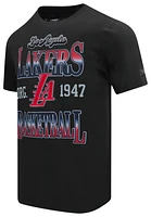 Pro Standard Mens Lakers Bred T-Shirt - Black/Red