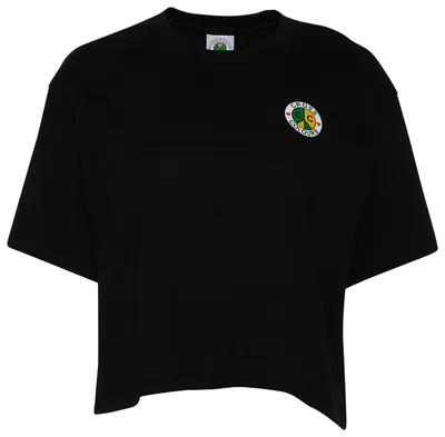 Cross Colours Womens Peace Circle Logo Crop T-Shirt - Black/Black