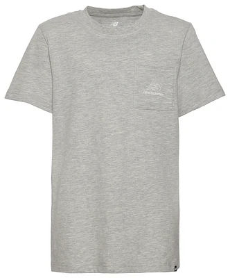 New Balance Boys Pocket T-Shirt - Boys' Grade School Grey Heather/Grey Heather