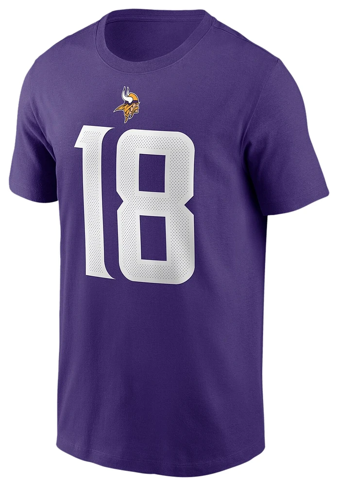 Nike Mens Justin Jefferson Vikings Name & Number T-Shirt - Purple/Purple