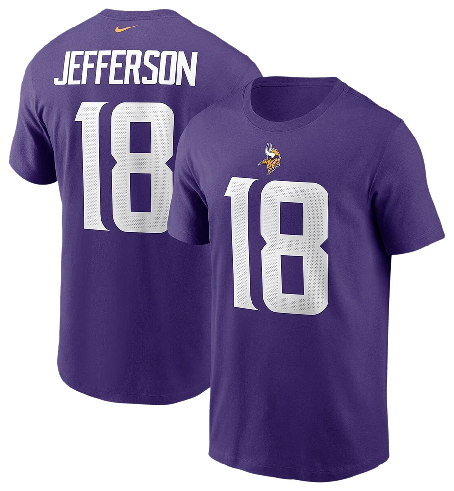 Nike Mens Justin Jefferson Nike Vikings Name & Number T-Shirt