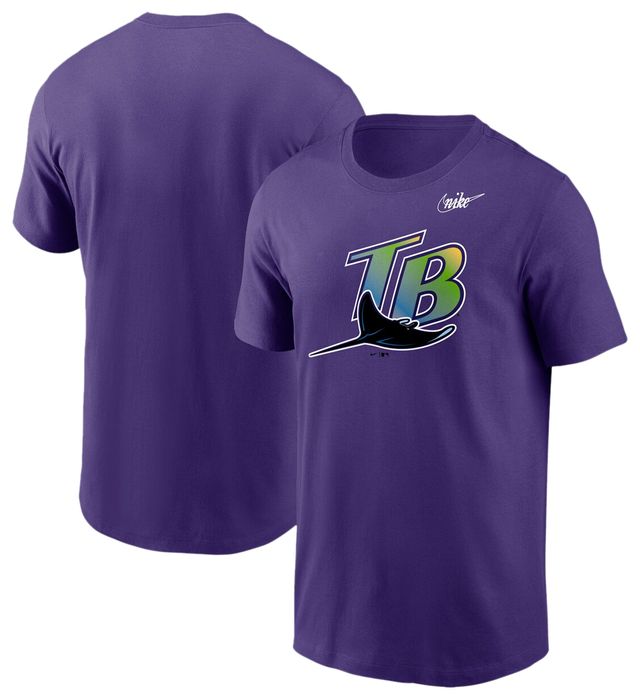 Men's Tampa Bay Rays Nike Purple Cooperstown Collection Logo T-Shirt