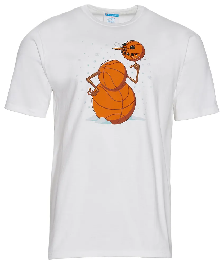 orange and white champion shirt