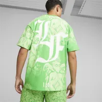 PUMA Mens Hoops X Lafrance AOP T-Shirt - Green/Multi