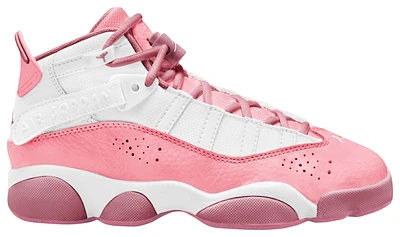 Jordan Girls 6 Rings - Girls' Grade School Basketball Shoes Coral Chalk/Desert Berry/White