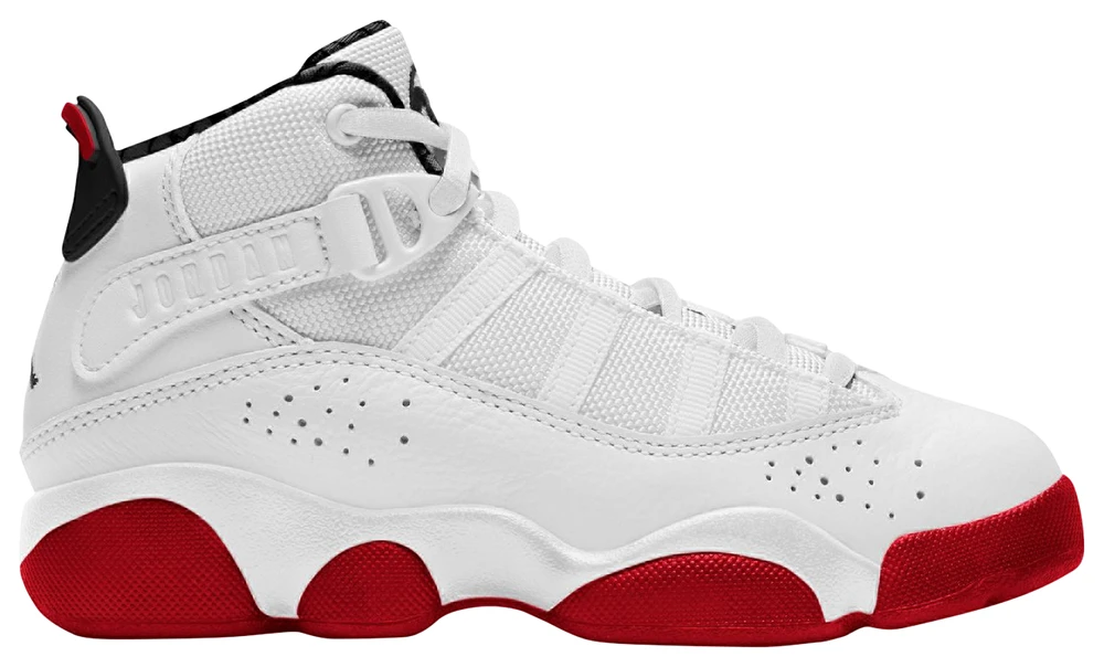 Jordan Boys 6 Rings - Boys' Preschool Basketball Shoes White/University Red/Black