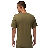 Jordan Mens Air Stretch Short Sleeve Crew - White/Olive/Black