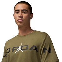 Jordan Mens Air Stretch Short Sleeve Crew - White/Olive/Black