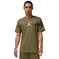 Jordan Mens Air Stretch Short Sleeve Crew - White/Olive/Black