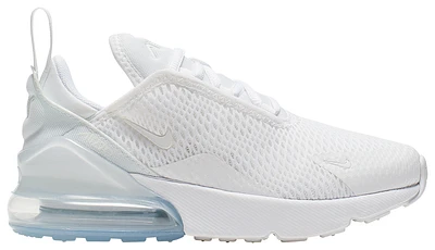 Nike Boys Air Max 270 - Boys' Preschool Shoes White/White/Metallic Silver