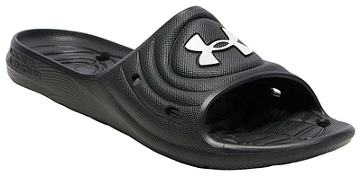 Under Armour Mens Under Armour Locker Slide SL - Mens Shoes Black/Black/White Size 10.0