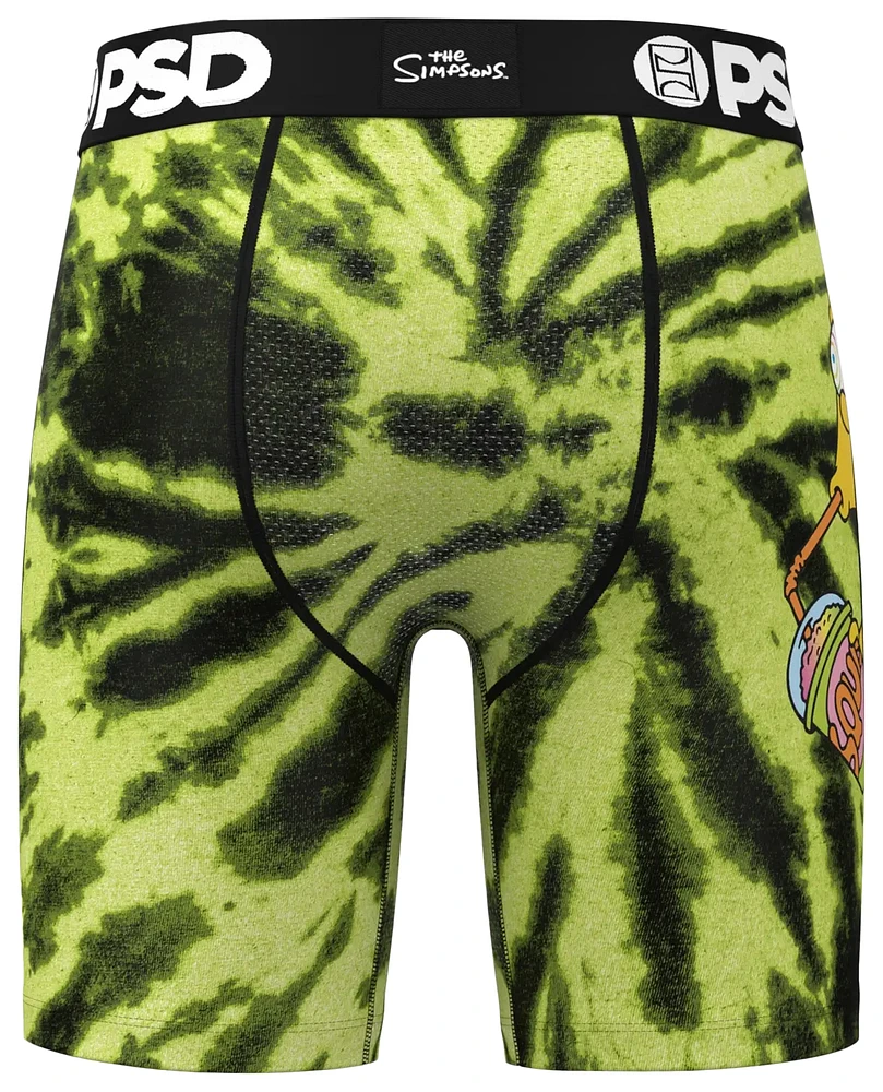 PSD Mens Bart Simpson Tie Dye Underwear - Green/Yellow/Black