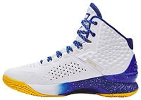 Under Armour Mens Under Armour Curry 1 DUB Nation - Mens Basketball Shoes White/Blue/Yellow Size 12.0