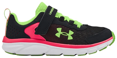 Under Armour Girls Assert 9 - Girls' Preschool Running Shoes Black/Pink/Volt