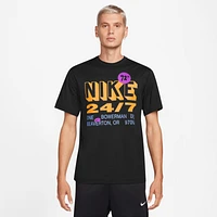 Nike Mens Dri-FIT UV Hyverse Short Sleeve T-Shirt - Black/Yellow