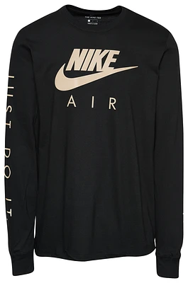 Nike Mens Nike Futura Long Sleeve T-Shirt - Mens Black/Gold Size S
