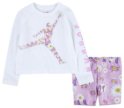 Jordan Flower Bike Shorts Set - Girls' Toddler