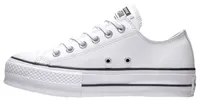 Converse Womens Converse All Star Platform Ox Leather Low - Womens Shoes White/Black Size 10.0