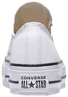 Converse Womens Converse All Star Platform Ox Leather Low - Womens Shoes White/Black Size 10.0