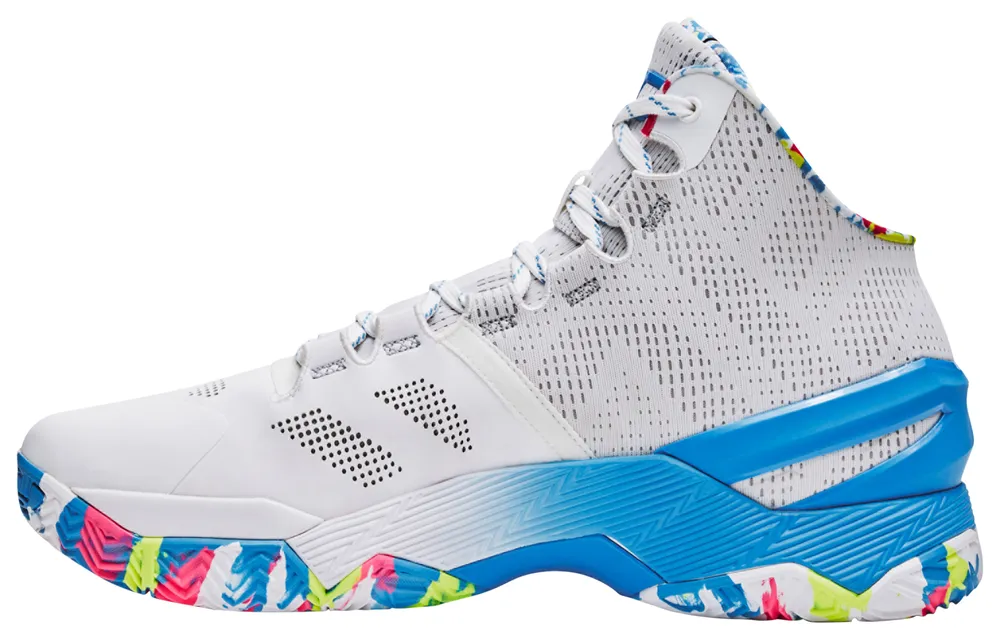 Under Armour Mens Under Armour Curry Two - Mens Basketball Shoes Gold/Pink/Blue Size 10.0