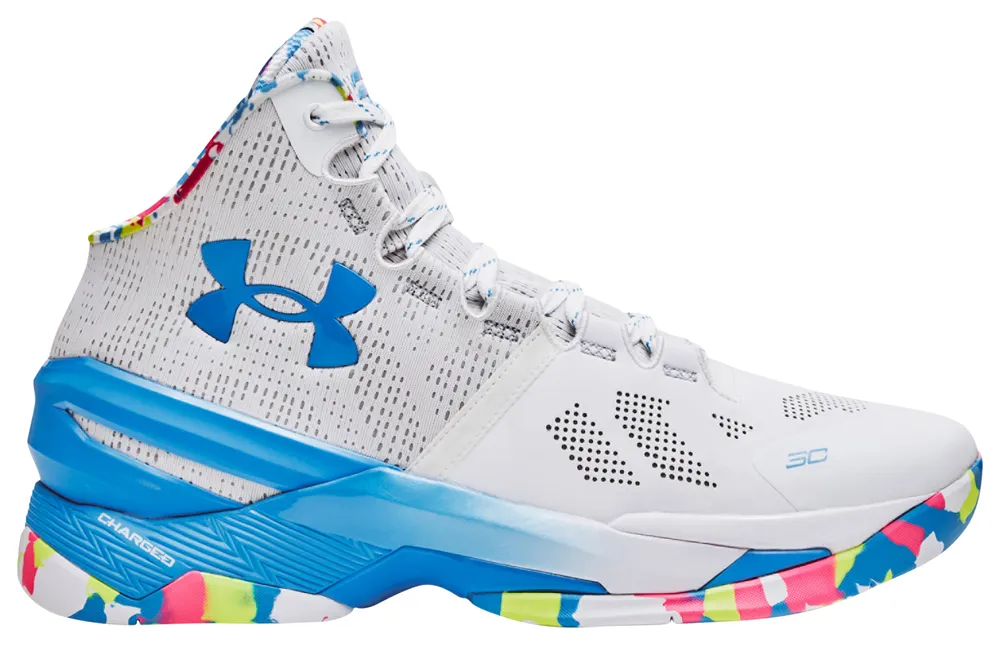 Under Armour Mens Under Armour Curry Two - Mens Basketball Shoes Gold/Pink/Blue Size 10.0
