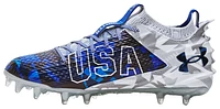 Under Armour Mens Under Armour Blur Smoke 2.0 MC - Mens Football Shoes White/Red/Royal Size 12.0