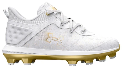 Under Armour Boys Under Armour Harper 8 TPU JR - Boys' Grade School Baseball Shoes White/White/Metallic Gold Size 05.5