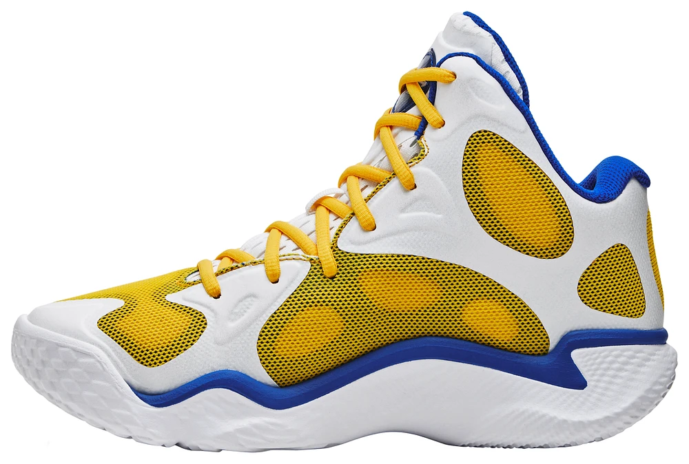 Under Armour Mens Curry Spawn FloTro - Basketball Shoes White/Yellow/Blue