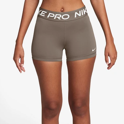 Nike Womens Pro 365 3" Shorts - Brown/White