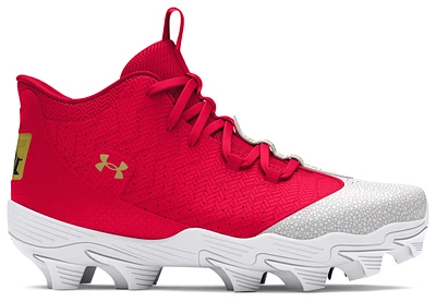 Under Armour Boys Harper 9 RM JR - Boys' Grade School Baseball Shoes White/Metallic Gold/Red