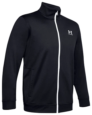 Under Armour Mens Sportstyle Tricot F/Z Jacket - Black/White