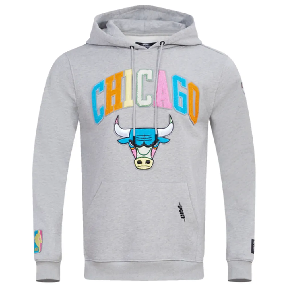 Women's Pro Standard White Chicago Bulls Washed Neon Pullover Hoodie
