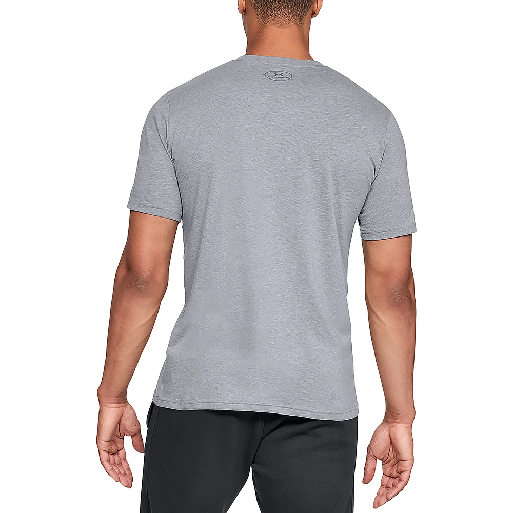 Under Armour Mens Under Armour Boxed Sportstyle Short Sleeve T-Shirt - Mens Steel Light Heather/Graphite/Black Size S