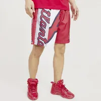 Pro Standard Mens Braves Mesh Woven Shorts - Red