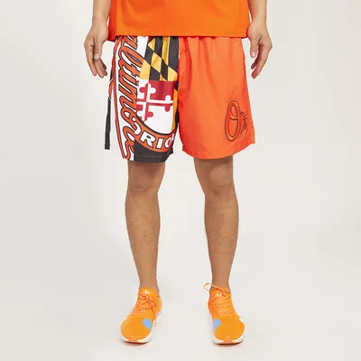 Pro Standard Mens Orioles Mash Woven Shorts - Orange