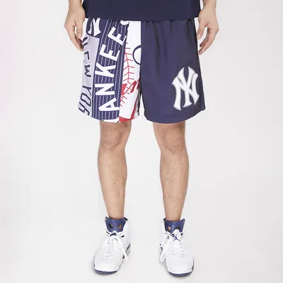 Pro Standard Mens Pro Standard Yankees Mash Woven Shorts - Mens Navy Size XL